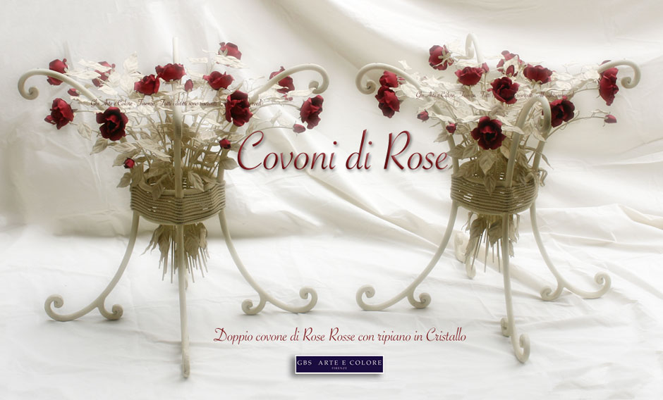Tavolo Covone di rose ferro battuto
