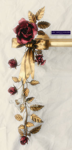 Bastone da tenda con fiocco e rosa