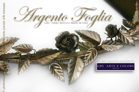 Specchiera in argento Foglia. Ferro battuto, GBS FIRENZE