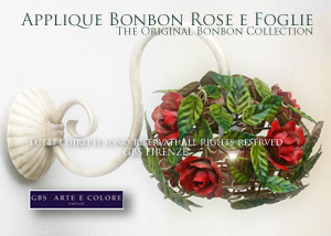 Applique Bonbon Rose e Foglie - Coordinabile con gli accessori del bagno