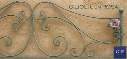 Letto Gilioli con Rosa - Ferro battuto - Tempera