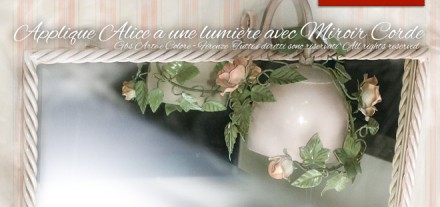 Specchio Corda in ferro battuto con punto luce centrale. Su misura.