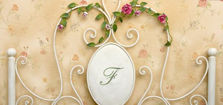 Letto Matrimoniale in ferro battuto. Bondelmonti Fiorito - Rose