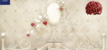 Letto Corsetti Fiorito - Ferro battuto - Con Rose