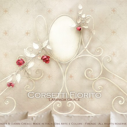 Letto Corsetti Fiorito - Ferro battuto - Con Rose