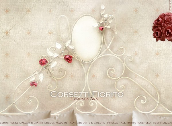 Letto Corsetti Fiorito - Ferro battuto - Con Rose