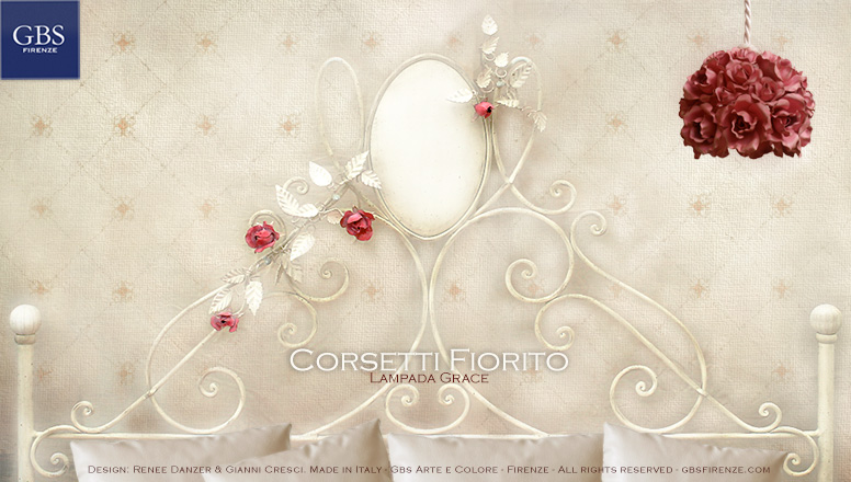 Letto Corsetti Fiorito - Ferro battuto - Con Rose