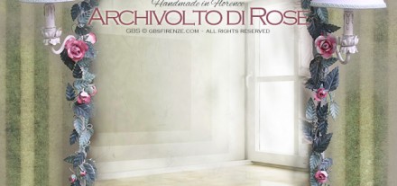Specchio Archivolto di Rose. Per la camera da letto, cameretta, sala da bagno.