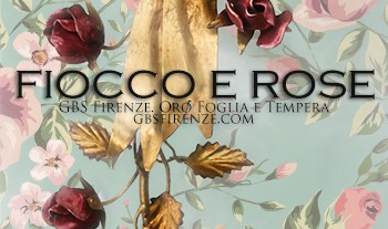 Fiocco e Rose. Asta da tenda. Oro e tempera. Su misura
