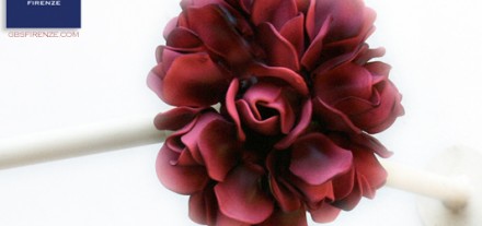 Asta da tenda Mini-Bonbon di rose. Ferro battuto. Design di Gianni Cresci