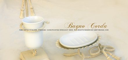 Bagno Corda. Porta sapone da appoggio. Porta scopino