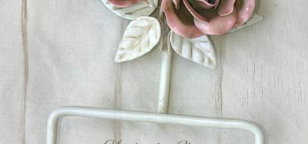 Bagno Rose e Bocci. Accessorio per la sala da bagno, Porta Rotolo da parete