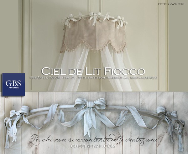 Cielo con Fiocco. Ciel de lit in ferro battuto. Lo Shabby Romantico di GBS