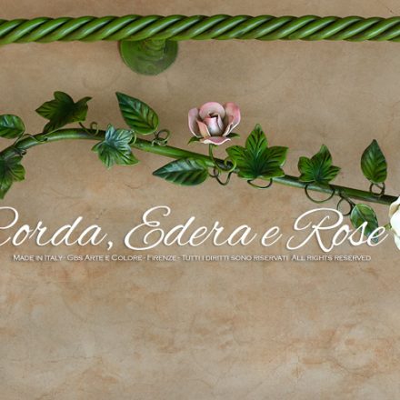 Corrimano su misura. Ferro battuto. Edera e Rose. Corda e nappe.