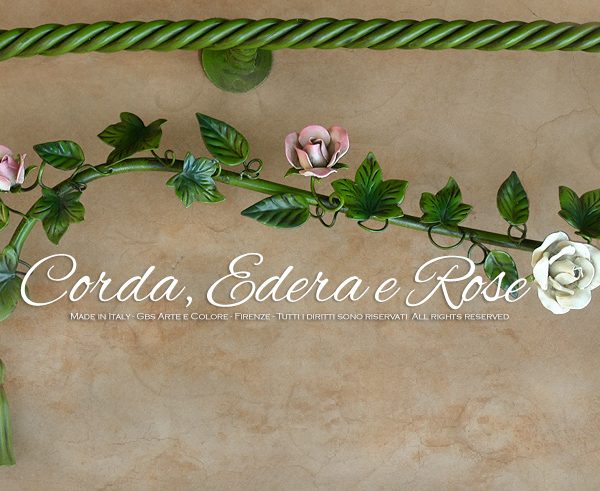 Corrimano su misura. Ferro battuto. Edera e Rose. Corda e nappe.