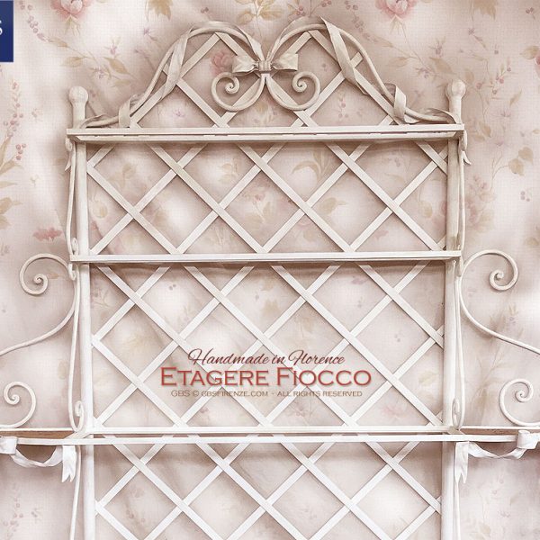 Etagere Panettiera Fiocco e Nastro. Su misura. Ferro battuto. Cucina country. Camera Shabby-chic