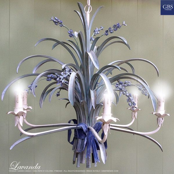 Lavanda Chandelier. Lampadario a 5 Luci. Collezione Country