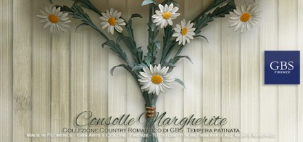 Consolle da muro in ferro battuto. Margherite. Country è Country Chic di GBS