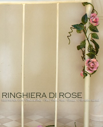 Ringhiera con Rose rampicanti. Su misura. Balcone fiorito in ferro battuto