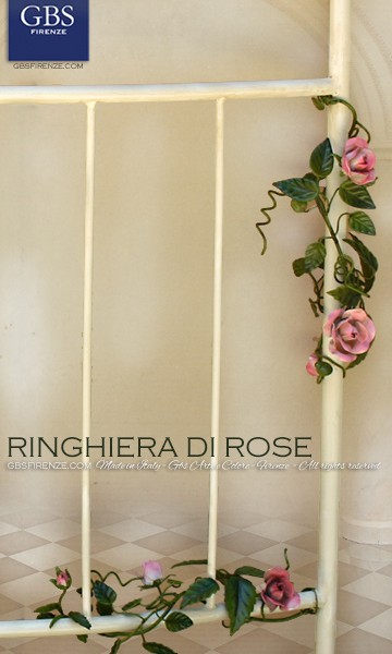 Ringhiera con Rose rampicanti. Su misura. Balcone fiorito in ferro battuto